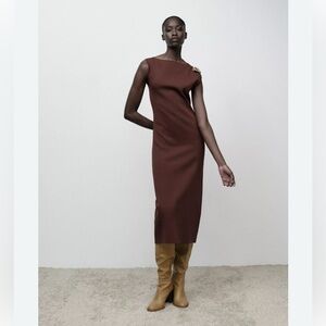 Zara New Special Occasion Knit Dress NWT Sz Large